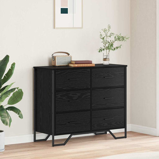 Kommode Schwarze Eiche 91 x 35,5 x 74,5 cm Holzwerkstoff