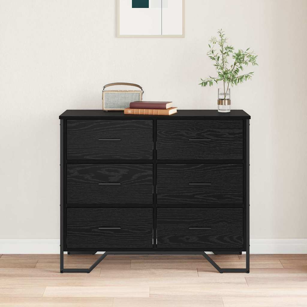 Kommode Schwarze Eiche 91 x 35,5 x 74,5 cm Holzwerkstoff
