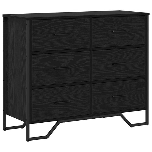 Kommode Schwarze Eiche 91 x 35,5 x 74,5 cm Holzwerkstoff