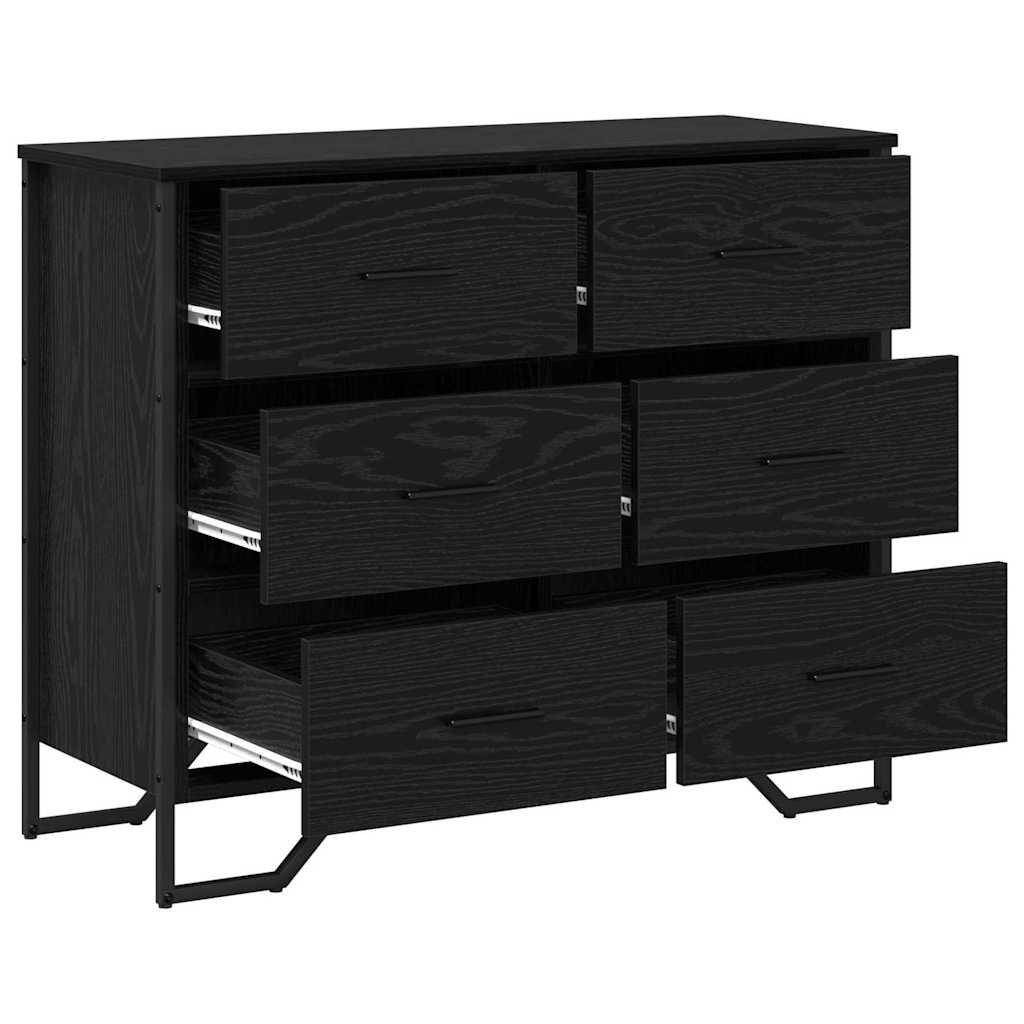 Kommode Schwarze Eiche 91 x 35,5 x 74,5 cm Holzwerkstoff