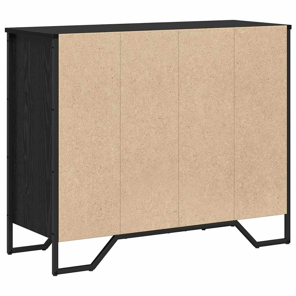 Kommode Schwarze Eiche 91 x 35,5 x 74,5 cm Holzwerkstoff