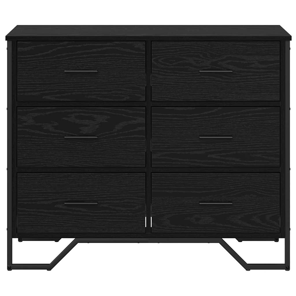 Kommode Schwarze Eiche 91 x 35,5 x 74,5 cm Holzwerkstoff