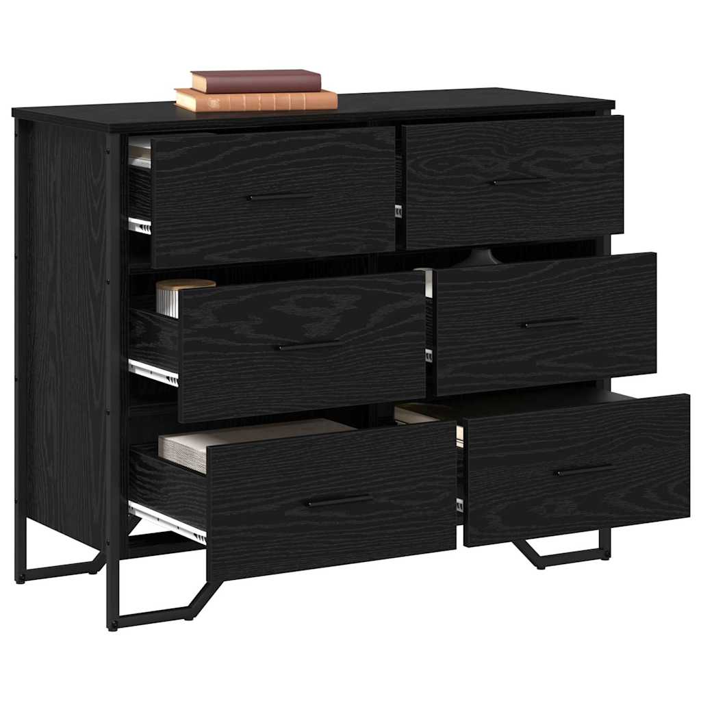 Kommode Schwarze Eiche 91 x 35,5 x 74,5 cm Holzwerkstoff