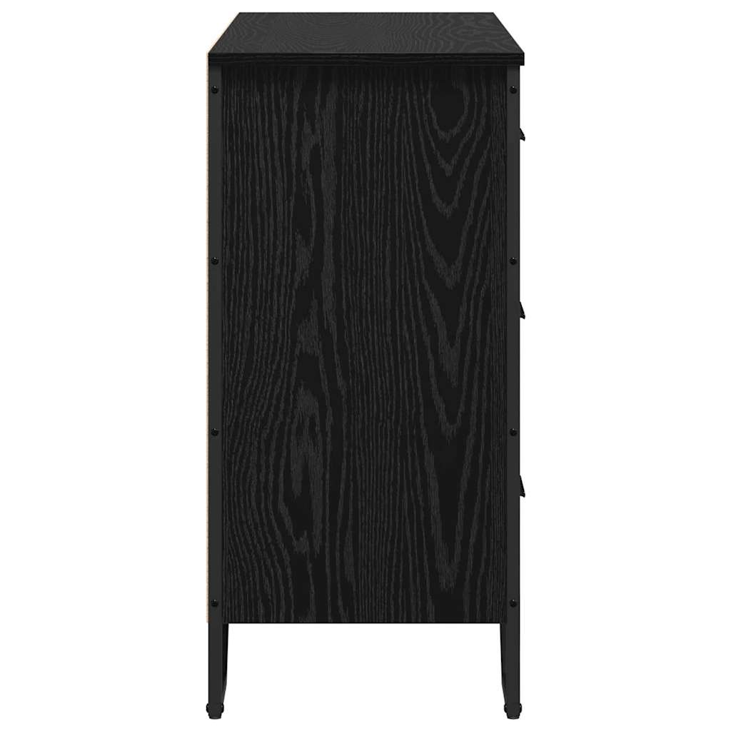 Kommode Schwarze Eiche 91 x 35,5 x 74,5 cm Holzwerkstoff