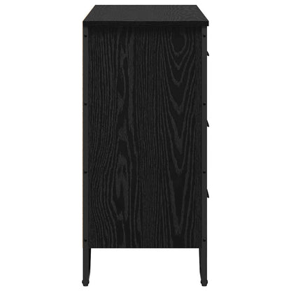 Kommode Schwarze Eiche 91 x 35,5 x 74,5 cm Holzwerkstoff
