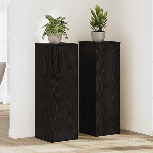 Pflanzenständer 2 pcs Schwarze Eiche 33 x 33 x 100 cm