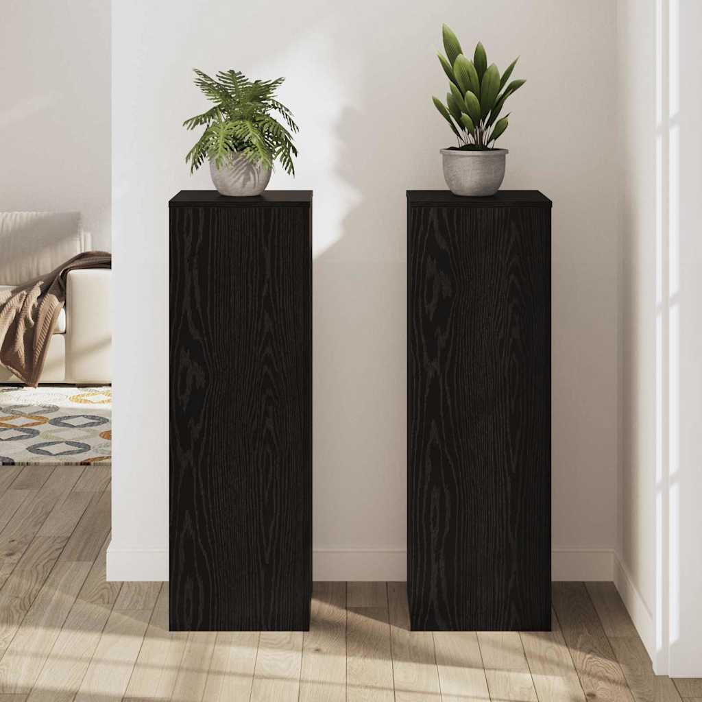 Pflanzenständer 2 pcs Schwarze Eiche 33 x 33 x 100 cm