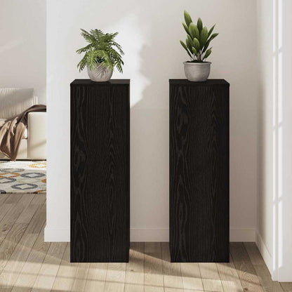 Pflanzenständer 2 pcs Schwarze Eiche 33 x 33 x 100 cm