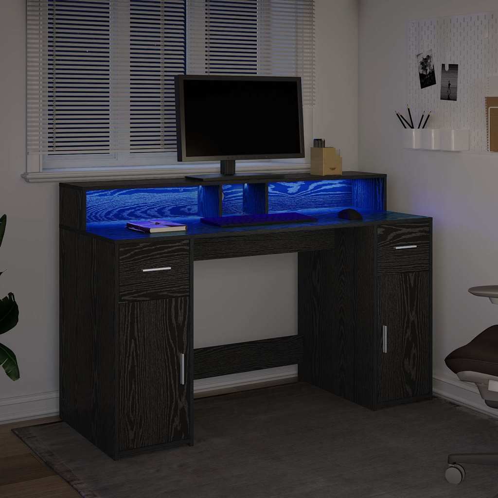 Schreibtisch Schwarze Eiche 140 x 55 x 91 cm Holzwerkstoff