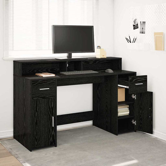 Schreibtisch Schwarze Eiche 140 x 55 x 91 cm Holzwerkstoff