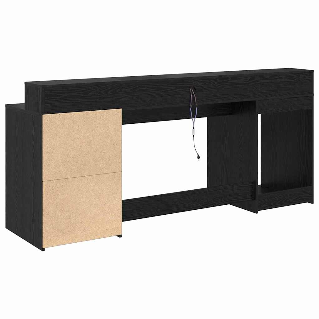Schreibtisch Schwarze Eiche 200 x 55 x 91 cm Holzwerkstoff
