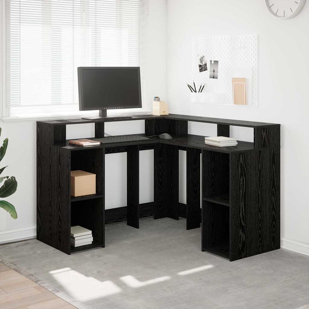 Schreibtisch Schwarze Eiche 130 x 130 x 91 cm Holzwerkstoff