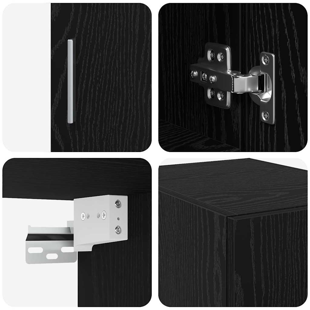 Schlanker Stauraum Schrank Schwarze Eiche 30 x 42.5 x 225 cm