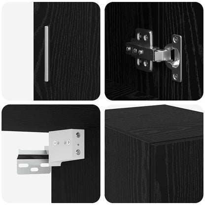 Schlanker Stauraum Schrank Schwarze Eiche 30 x 42.5 x 225 cm