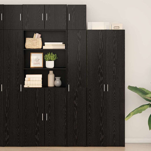 Schlanker Stauraum Schrank Schwarze Eiche 30 x 42.5 x 225 cm