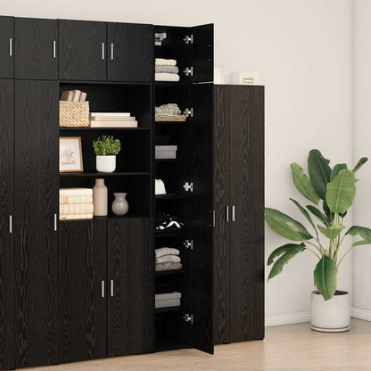 Schlanker Stauraum Schrank Schwarze Eiche 30 x 42.5 x 225 cm