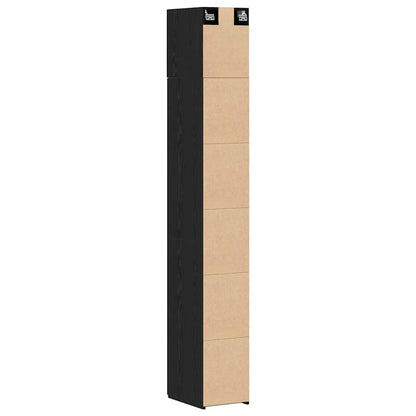 Schlanker Stauraum Schrank Schwarze Eiche 30 x 42.5 x 225 cm