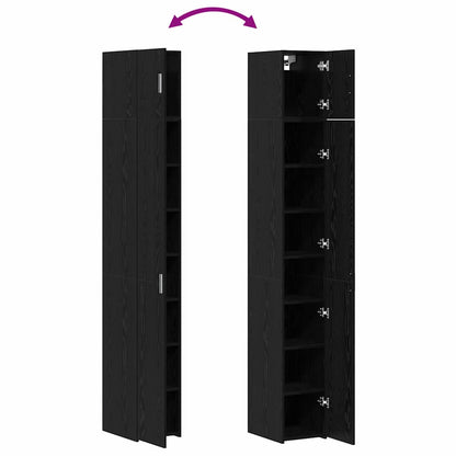 Schlanker Stauraum Schrank Schwarze Eiche 30 x 42.5 x 225 cm