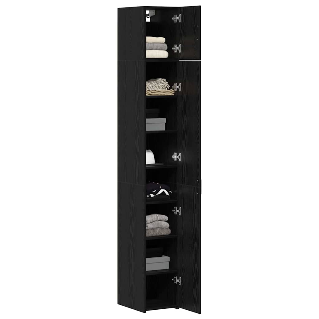 Schlanker Stauraum Schrank Schwarze Eiche 30 x 42.5 x 225 cm