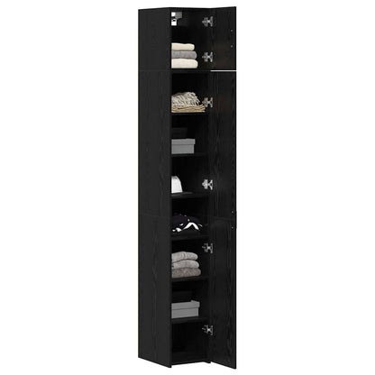 Schlanker Stauraum Schrank Schwarze Eiche 30 x 42.5 x 225 cm
