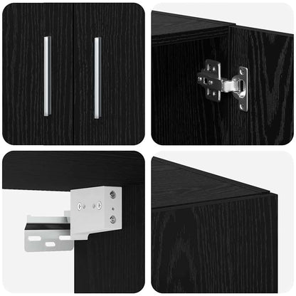 Badschrank Schwarze Eiche 70 x 42,5 x 225 cm Holzwerkstoff