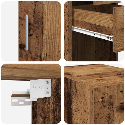 Schlanker Stauraum Schrank Altholz 30 x 42.5 x 225 cm
