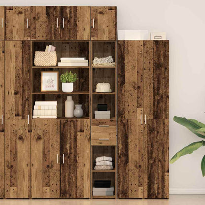 Schlanker Stauraum Schrank Altholz 30 x 42.5 x 225 cm