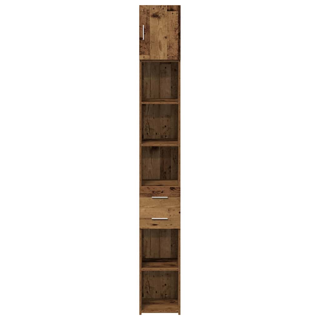 Schlanker Stauraum Schrank Altholz 30 x 42.5 x 225 cm
