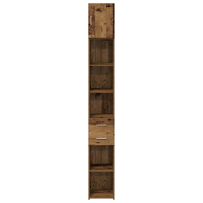 Schlanker Stauraum Schrank Altholz 30 x 42.5 x 225 cm