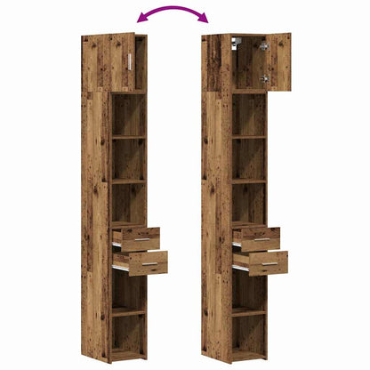 Schlanker Stauraum Schrank Altholz 30 x 42.5 x 225 cm