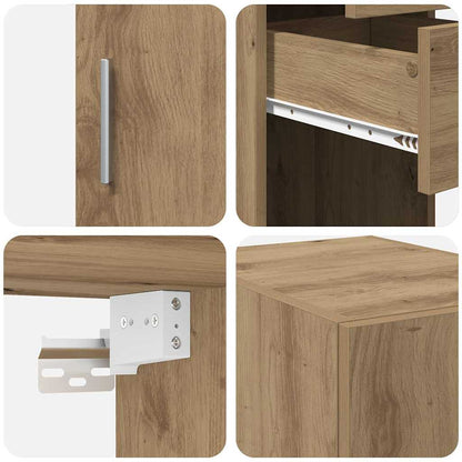 Schlanker Stauraum Schrank mit Schubladen Eiche handwerklich
