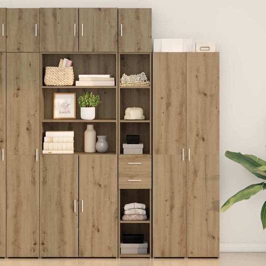 Schlanker Stauraum Schrank mit Schubladen Eiche handwerklich