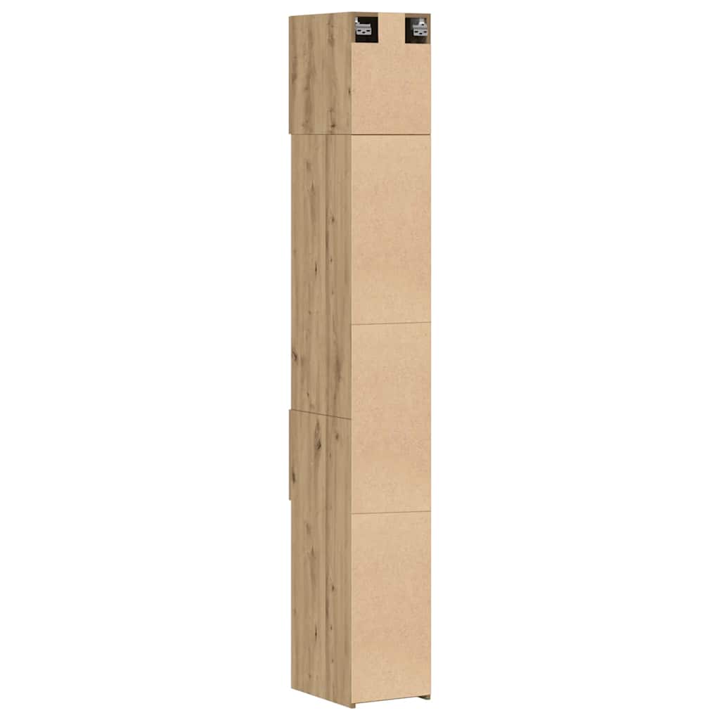 Schlanker Stauraum Schrank mit Schubladen Eiche handwerklich