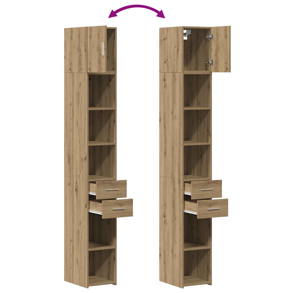 Schlanker Stauraum Schrank mit Schubladen Eiche handwerklich