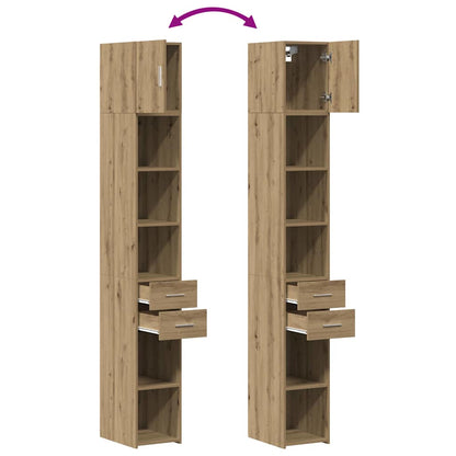 Schlanker Stauraum Schrank mit Schubladen Eiche handwerklich