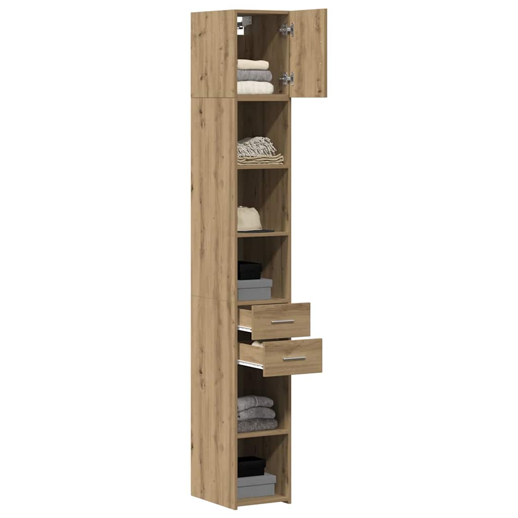 Schlanker Stauraum Schrank mit Schubladen Eiche handwerklich