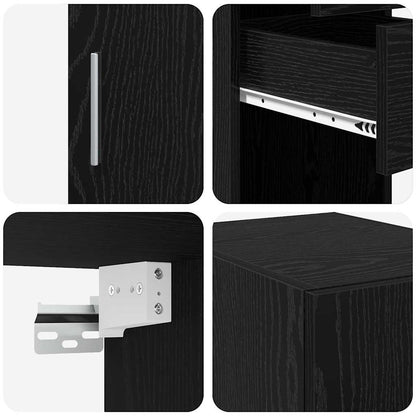 Schlanker Stauraum Schrank Schwarze Eiche 30 x 42.5 x 225 cm