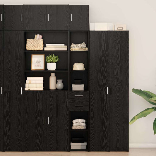 Schlanker Stauraum Schrank Schwarze Eiche 30 x 42.5 x 225 cm