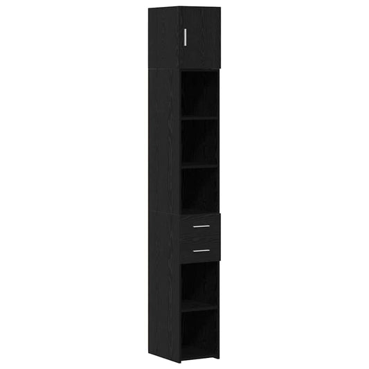 Schlanker Stauraum Schrank Schwarze Eiche 30 x 42.5 x 225 cm