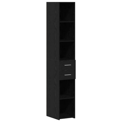Schlanker Stauraum Schrank Schwarze Eiche 30 x 42.5 x 225 cm