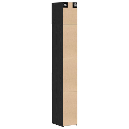Schlanker Stauraum Schrank Schwarze Eiche 30 x 42.5 x 225 cm