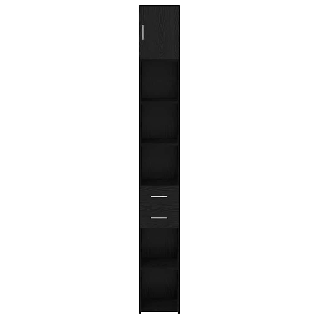 Schlanker Stauraum Schrank Schwarze Eiche 30 x 42.5 x 225 cm