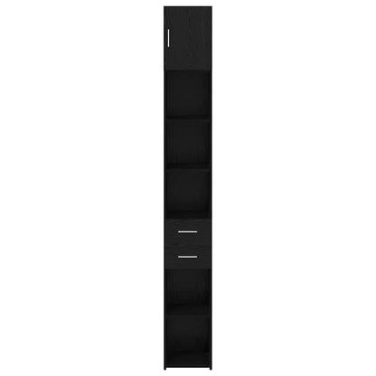 Schlanker Stauraum Schrank Schwarze Eiche 30 x 42.5 x 225 cm