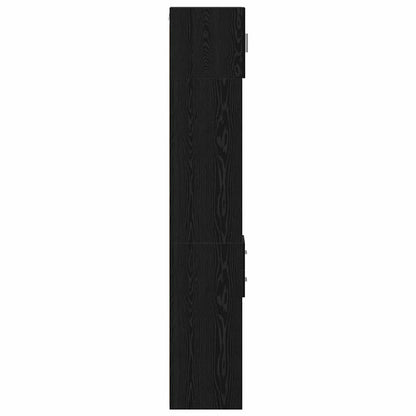 Schlanker Stauraum Schrank Schwarze Eiche 30 x 42.5 x 225 cm