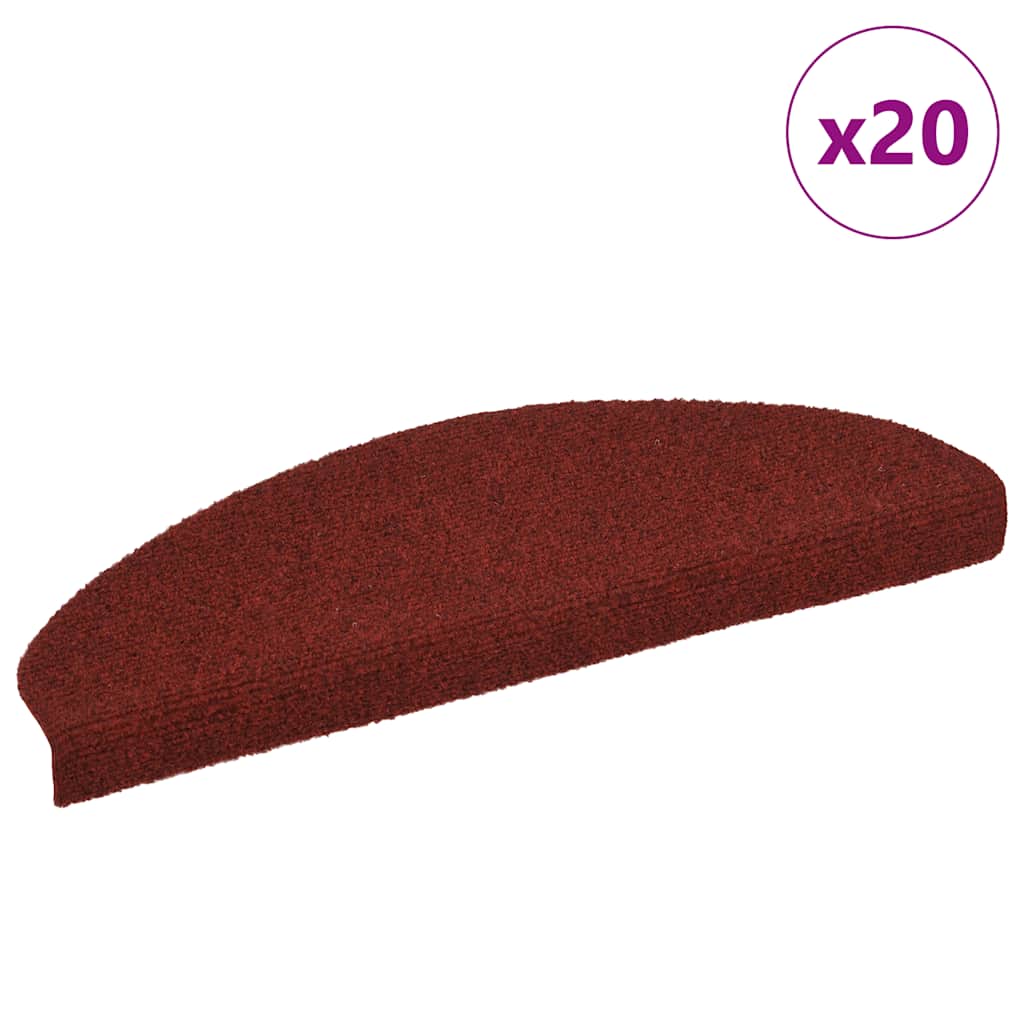Stufenmatten Selbstklebend 20 Stk. 65x21x4 cm Bordeauxrot Halbrund Groß