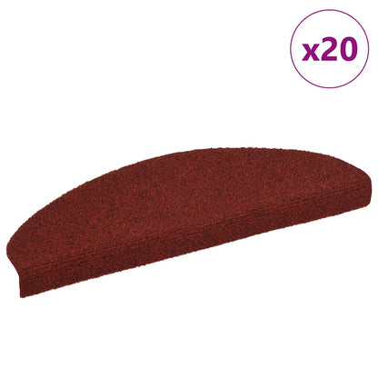Stufenmatten Selbstklebend 20 Stk. 65x21x4 cm Bordeauxrot Halbrund Groß