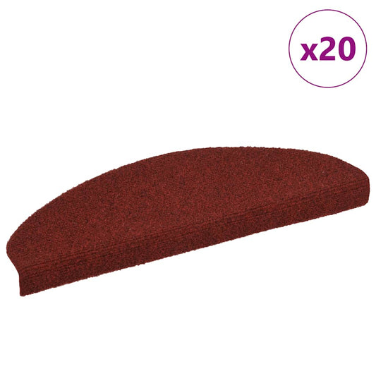 Stufenmatten Selbstklebend 20 Stk. 65x21x4 cm Bordeauxrot Halbrund Groß