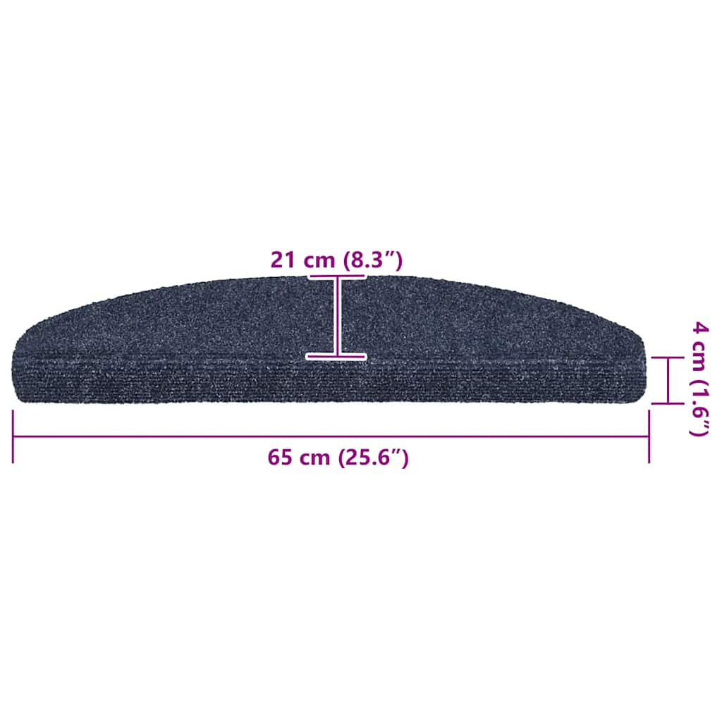 Stufenmatten Selbstklebend 20 Stk. 65x21x4 cm Blau Halbrund Groß