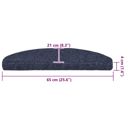 Stufenmatten Selbstklebend 20 Stk. 65x21x4 cm Blau Halbrund Groß