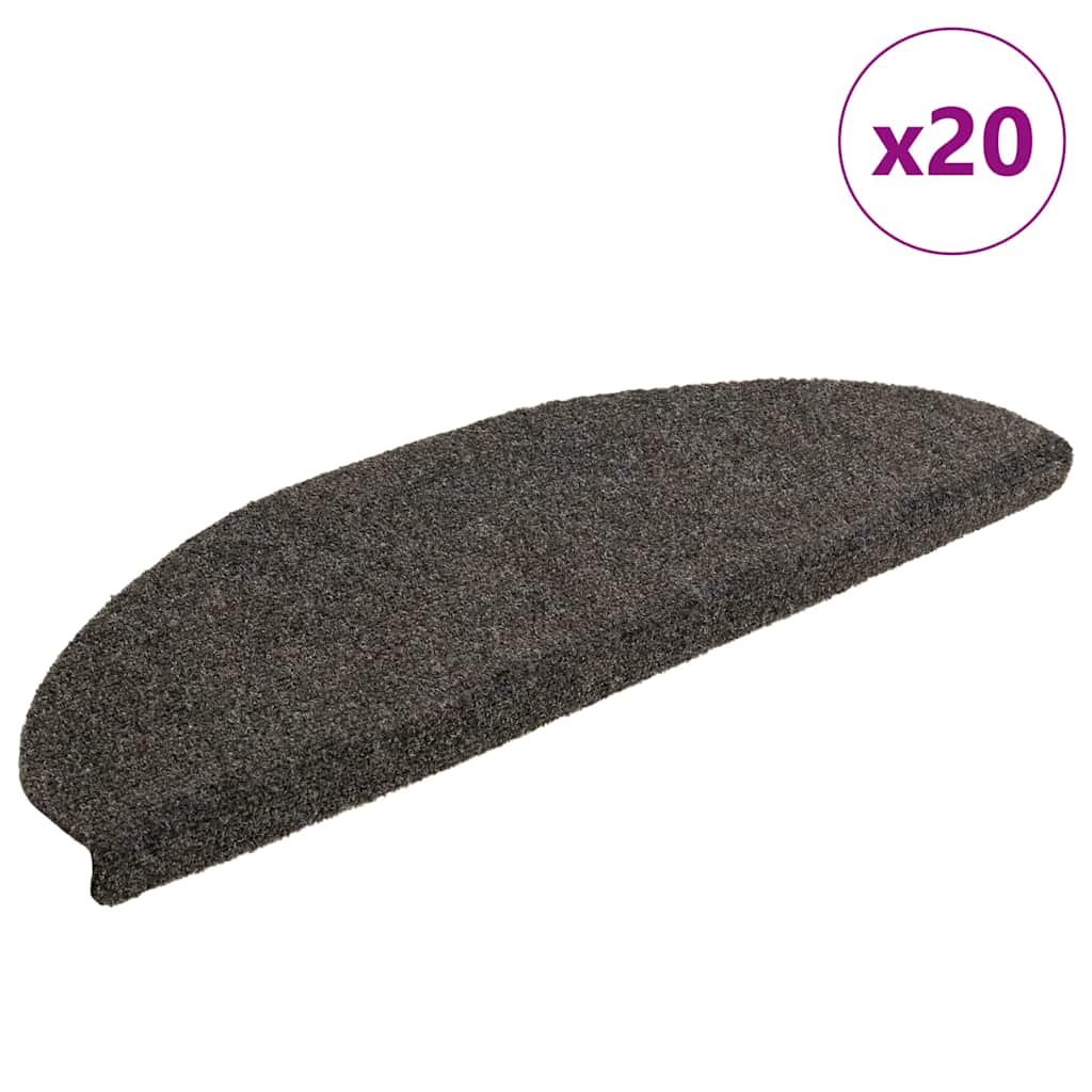 Stufenmatten Selbstklebend 20 Stk. 65x21x4 cm Anthrazit Halbrund Groß